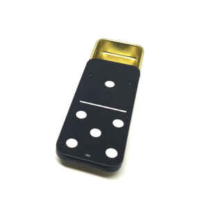 Mini latta rettangolare tascabile slider Domino - Nero 1 pz