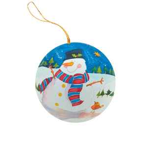Pallina di Natale Snowman in Latta