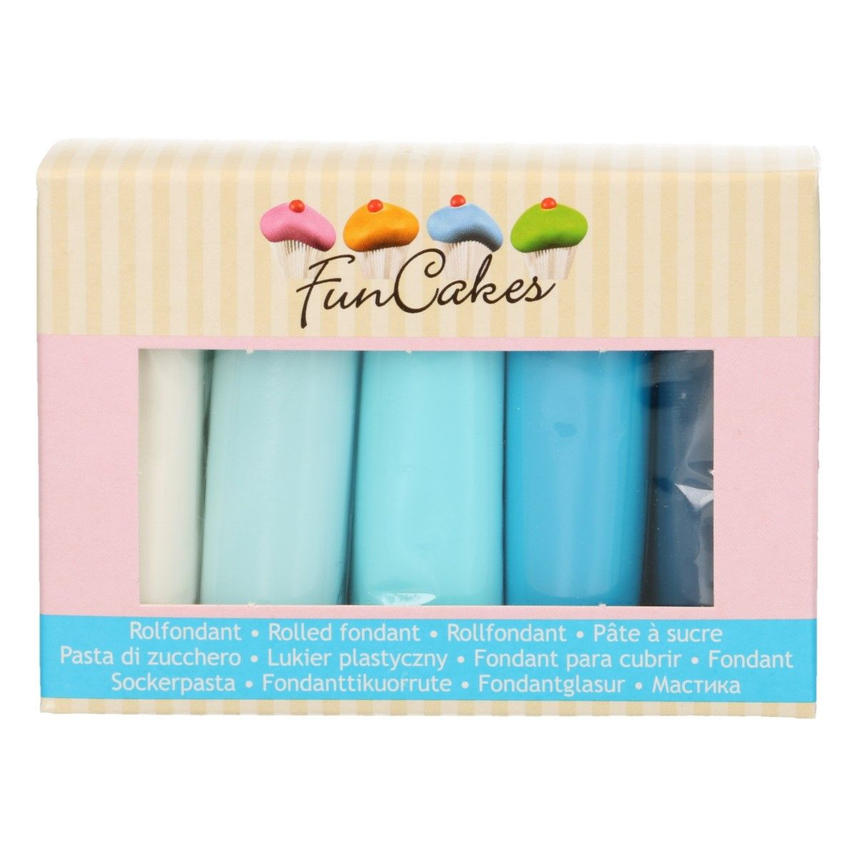 Fondant Multipack Arcobaleno di Blu 5 x 100 g Senza Glutine FunCakes