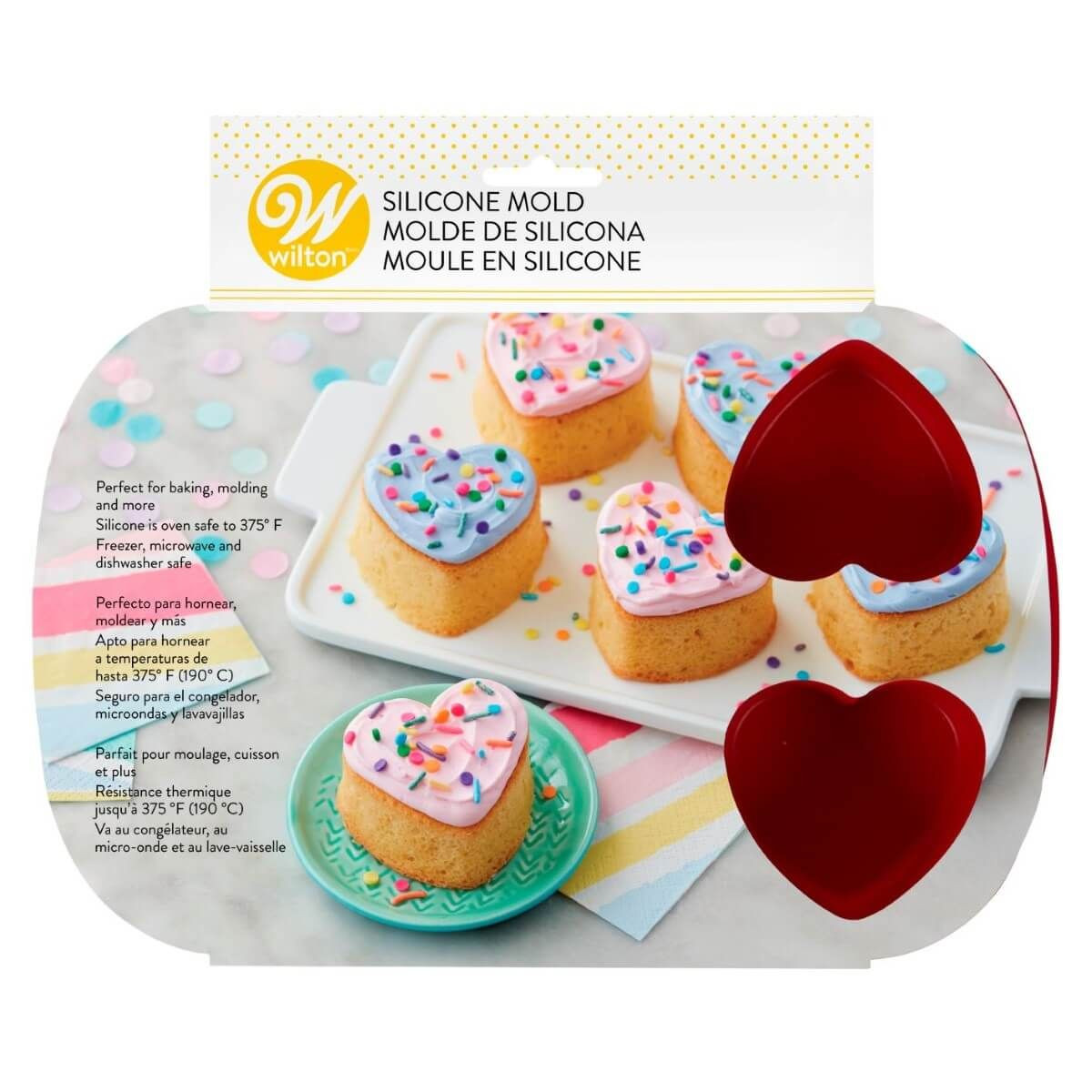 Stampo 6 cupcake e muffin a cuore, in silicone