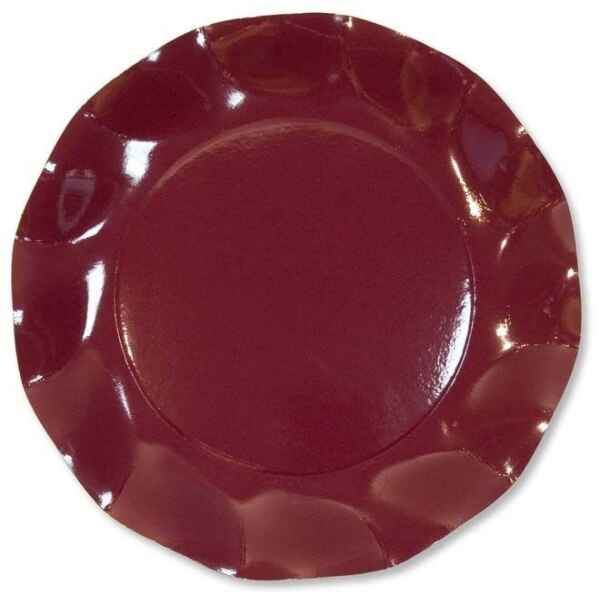 Piatti Piani di Carta a Petalo Bordeaux 21 cm Extra