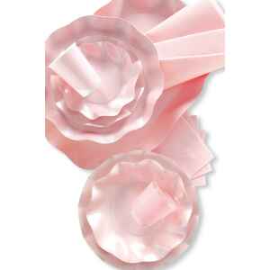 Piatti Piani di Carta a Petalo Rosa Perlato 24 cm 10 Pezzi