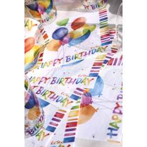 Piatti carta Cm. 24 Buon Compleanno Pois - Confezione 10 pezzi -  Dimensionegift