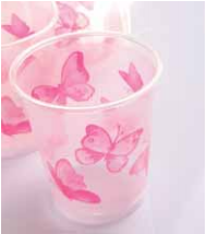 Bicchieri di Plastica PPL Farfalla Rosa 250 cc 3 confezioni Extra