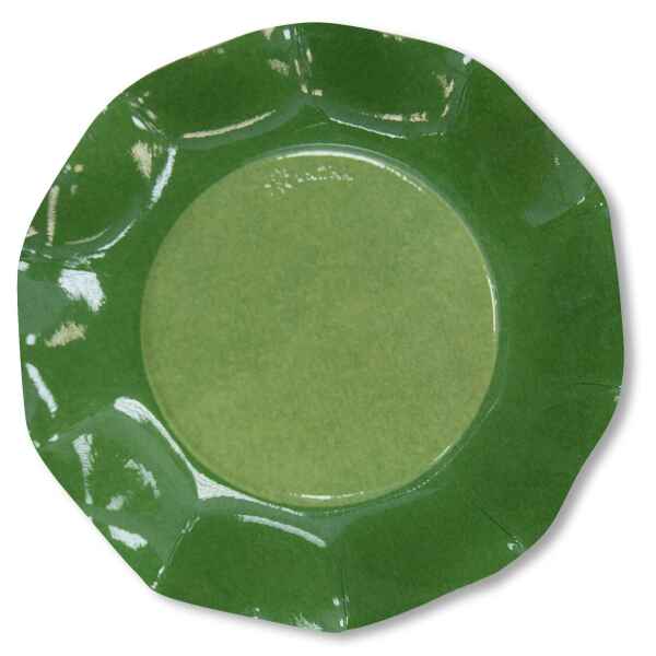 Piatti Piani di Carta a Petalo Bicolore Verde - Verde Scuro 27 cm 2 confezioni Extra