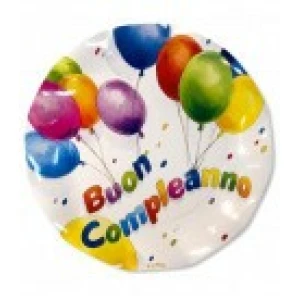 Bicchieri Carta Decorati Palloncini Colorati Festa Tema Compleanno  Coordinati Tavola Balloons - Conf. 8