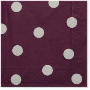 Tovaglioli Pois Prugna 33 x 33 cm 3 confezioni Extra