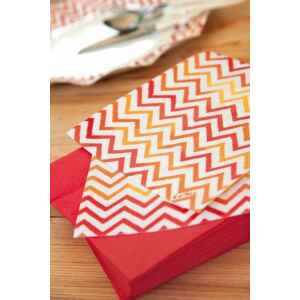 Tovaglioli Chevron Rosso 33 x 33 cm 20 Pezzi