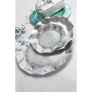 Piatti Fondi di Carta a Petalo XMAS LIGHT SILVER 24 cm Extra