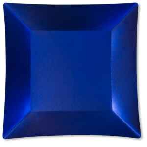 Piatti Piani di Carta Quadrati Grandi Blu Satinato Wasabi 24,5 x 24,5 cm 8 Pezzi