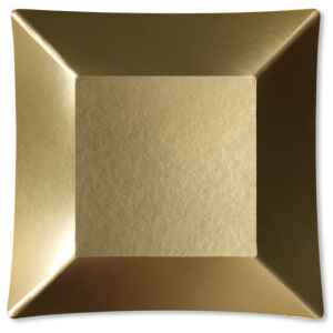 Piatti Piani di Carta Quadrati Oro Satinato Wasabi 19 x 19 cm 8 Pz