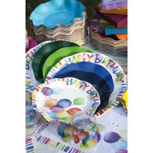 Piatti Piani di Carta a Petalo Happy Birthday 21 cm 8 Pz