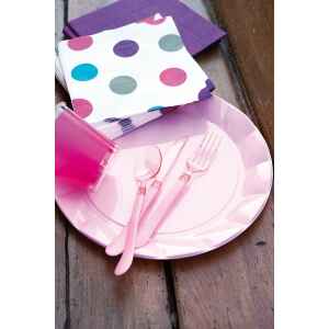 Piatti Piani di Plastica a Petalo Rosa 34 cm 2 confezioni Extra