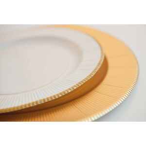 Extra Piatti Piani di Carta a Righe Bordo Oro Classic Gold 21 cm