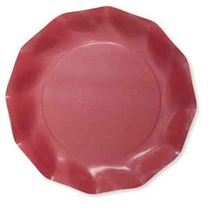 Extra Piatti Piani di Carta Compostabile a Petalo Rosso fragola 27 cm