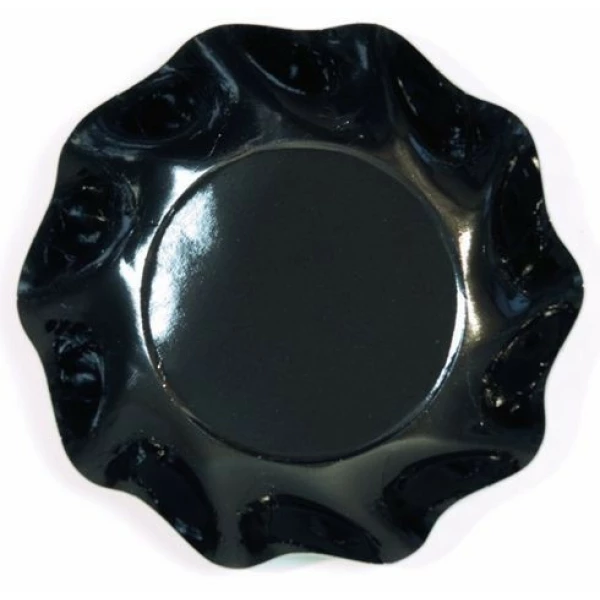 Piatti Fondi di Carta a Petalo Nero 18,5 cm Extra