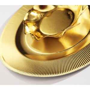 Piatti Piani di Carta a Righe Oro Metallizzato Satinato 21 cm 8 Pz