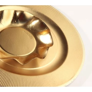 Extra Piatti Piani di Carta a Righe Oro Metallizzato Satinato 27 cm