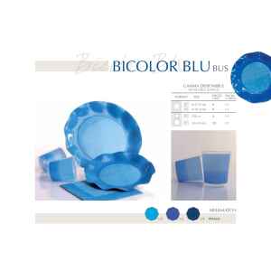 Bicchieri di Plastica Bicolore Turchese - Blu Cobalto 250 cc 8 Pz_2