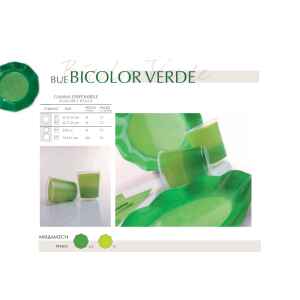 Bicchieri di Plastica Bicolore Verde - Verde Scuro 250 cc 8 Pezzi_2