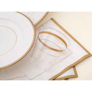 Bicchieri di Plastica Bordo Oro Classic Gold 300 cc 8 Pezzi_1