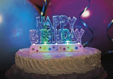 VAINECHAY Blu Glitter Stella Compleanno Cake Topper,candeline Compleanno  Particolari,Happy Birthday Cake Topper,Decorazione Torta di