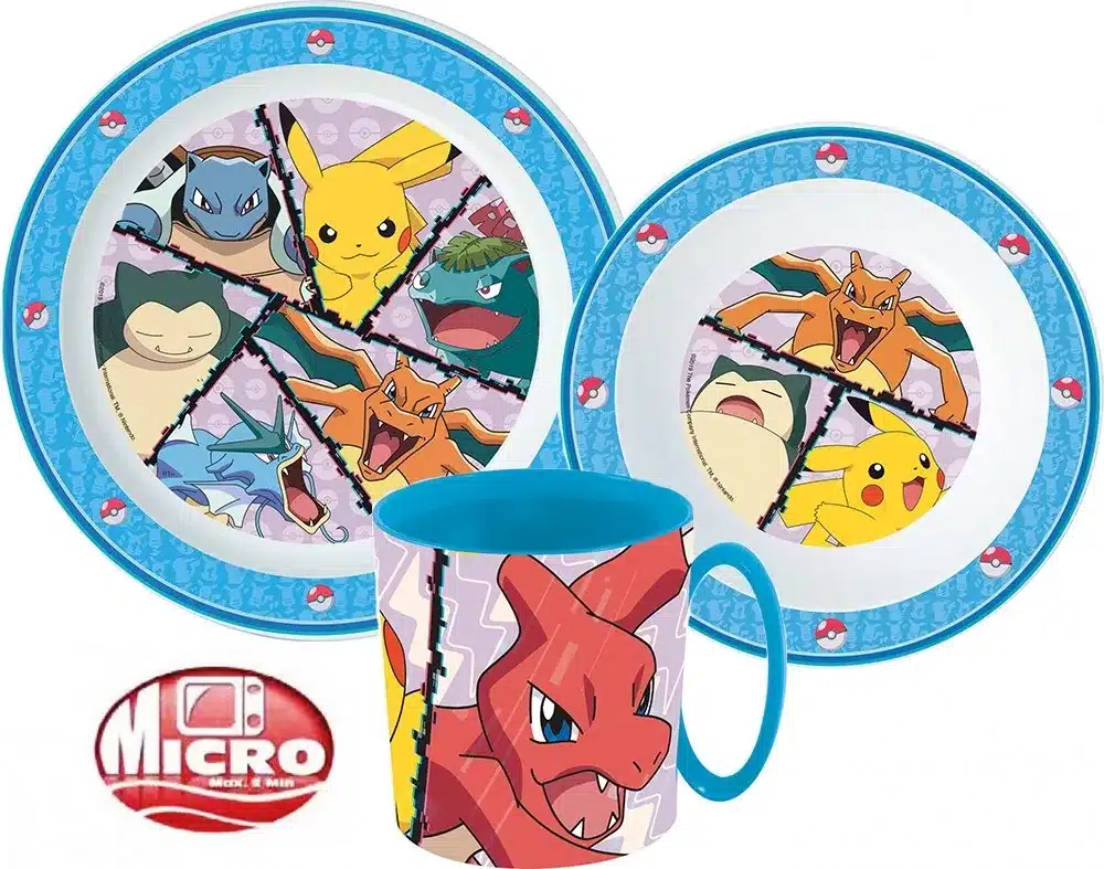 Servizio da tavola per microonde Pokemon 3 Pz - CakeCaramella