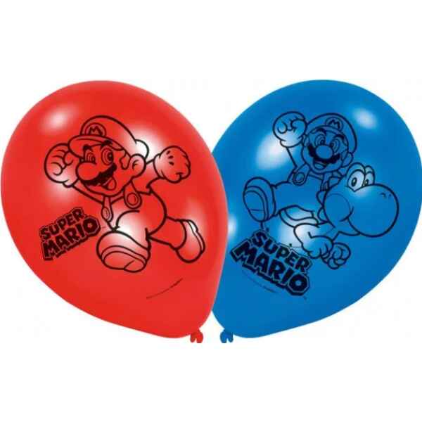 Palloncini in Lattice Super Mario Bros. 22,8 cm 6 Pezzi - CakeCaramella