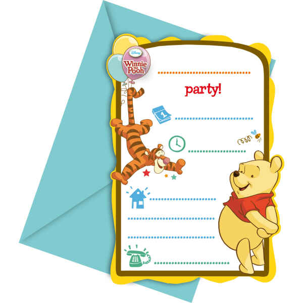 Biglietti Inviti Compleanno Winnie the Pooh Sweet Tweets 6 Pezzi Disney -  CakeCaramella