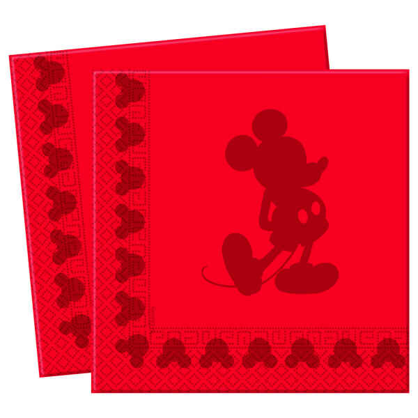 Tovaglioli 33 x 33 cm 3 Veli Mickey Mouse in Rosso Disney